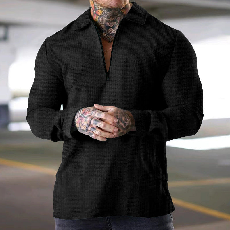 Herren Langarm Shirt mit modernem Reißverschluss Krohn-e