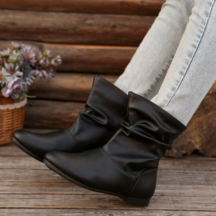 Damen modische Stiefeletten mit elegantem Rüschendesign und weichem Obermaterial Krohn-e