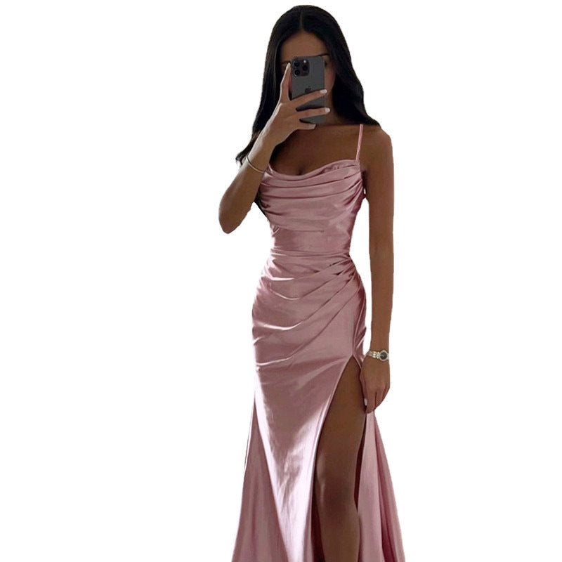 Damen Glamouröses Abendkleid mit seitlichem Schlitz und raffinierten Raffungseffekten Krohn-e