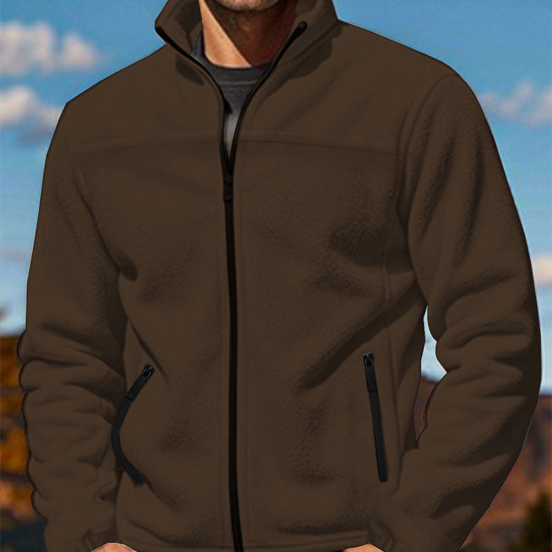 Herren Fleecejacke mit hochschließendem Kragen und Reißverschlusstaschen Krohn-e