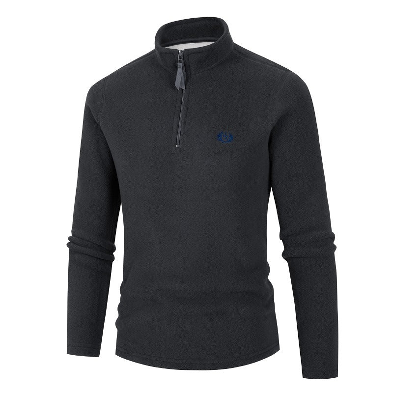 Herren Fleece Pullover mit Stehkragen und Reißverschluss Krohn-e