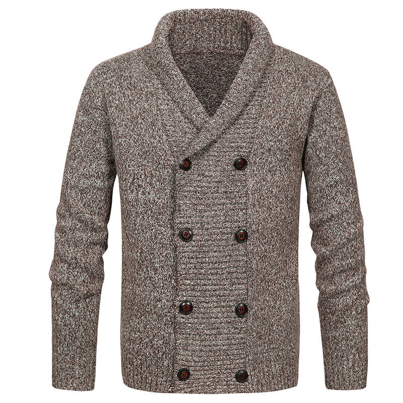 Herren Strickjacke mit modernem Schalkragen und dekorativen Knöpfen Krohn-e