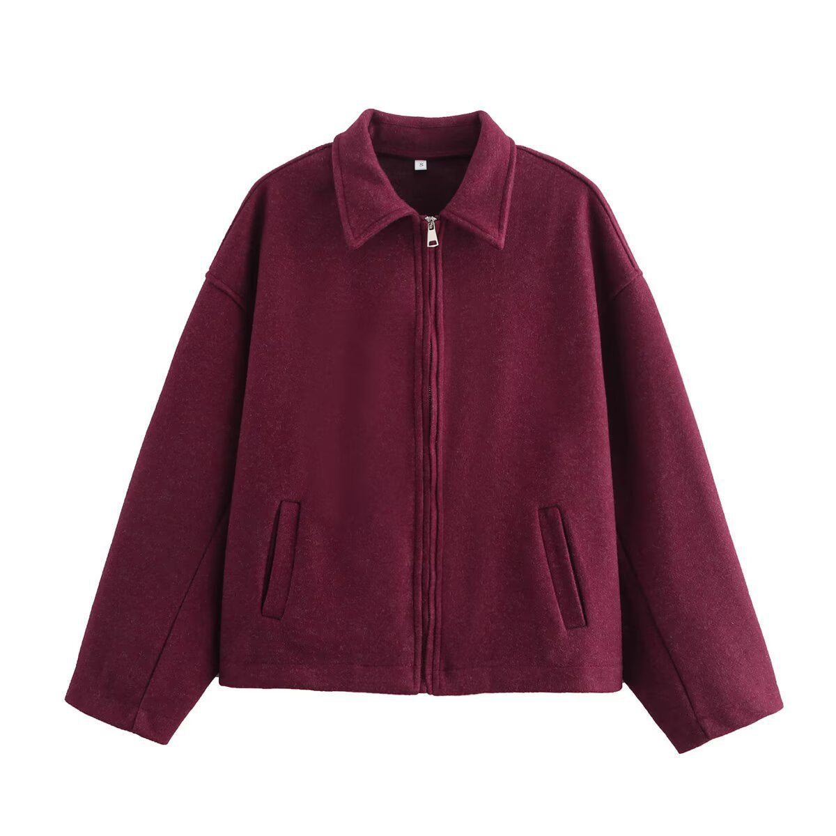 Damen lässige Kurzjacke mit weitem Schnitt und Reverskragen Krohn-e