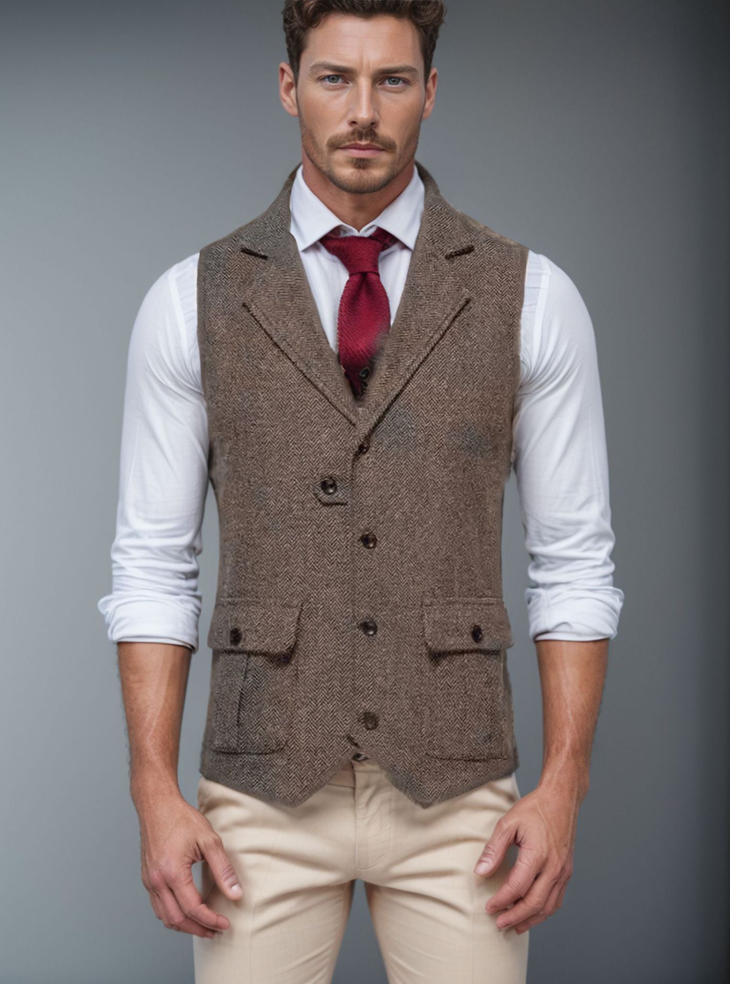 Herren Weste im klassischen Herringbone-Design Krohn-e
