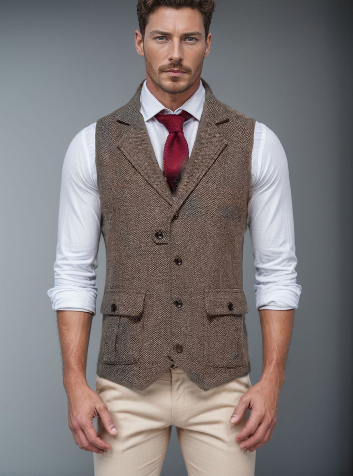 Herren Weste im klassischen Herringbone-Design Krohn-e