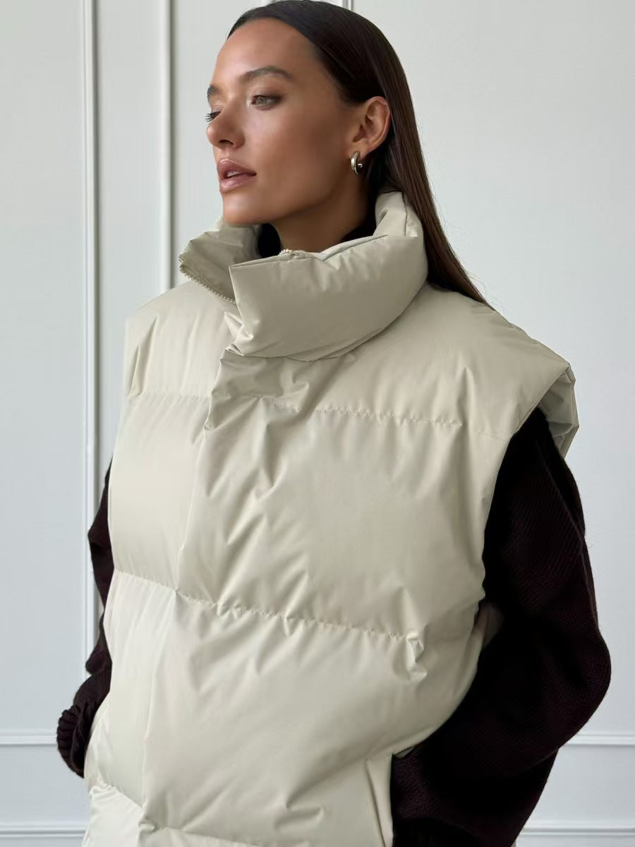 Damen Steppweste mit hohem Kragen und Taschen Krohn-e