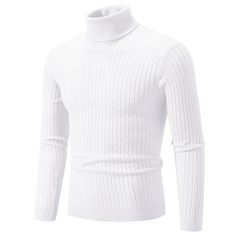 Herren Pullover mit hohem Kragen und strukturiertem Zopfmuster Krohn-e