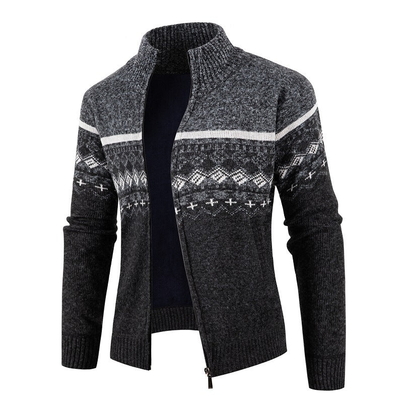 Herren modische Strickjacke mit hohem Kragen Krohn-e
