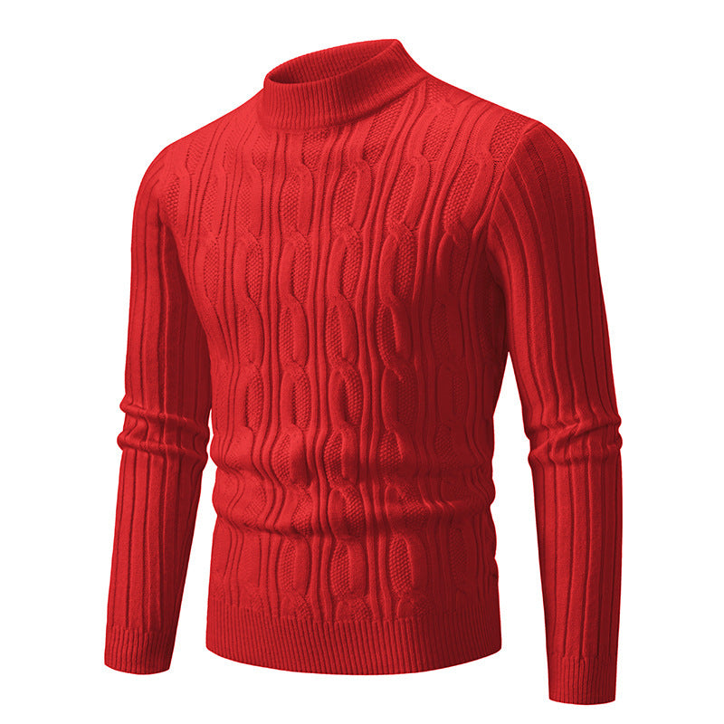 Herren Rollkragenpullover mit strukturiertem Zopfmuster und angenehmer Passform Krohn-e