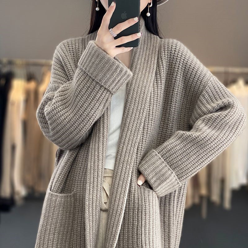 Krohn-e | Strickjacke mit Offener Vorderseite für Damen - Übergröße