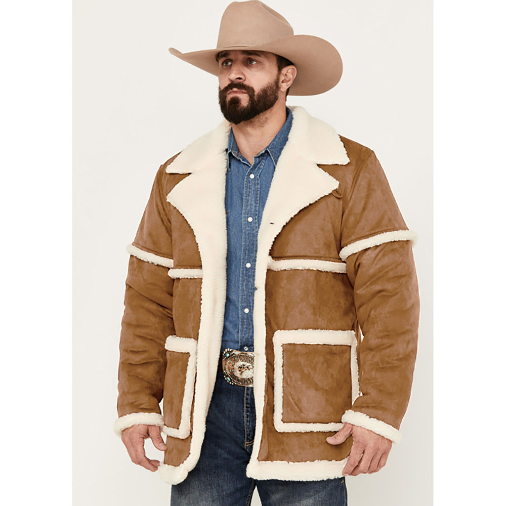 Herren elegante Outdoor-Jacke mit luxuriösem Lammfell-Futter Krohn-e