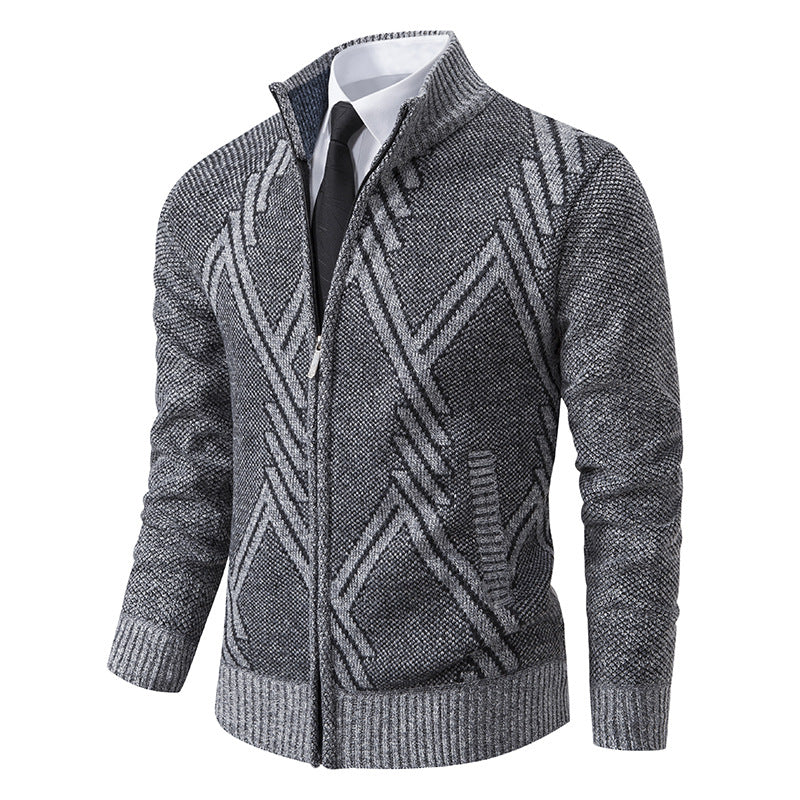 Herren Strickjacke mit modernen geometrischen Mustern Krohn-e