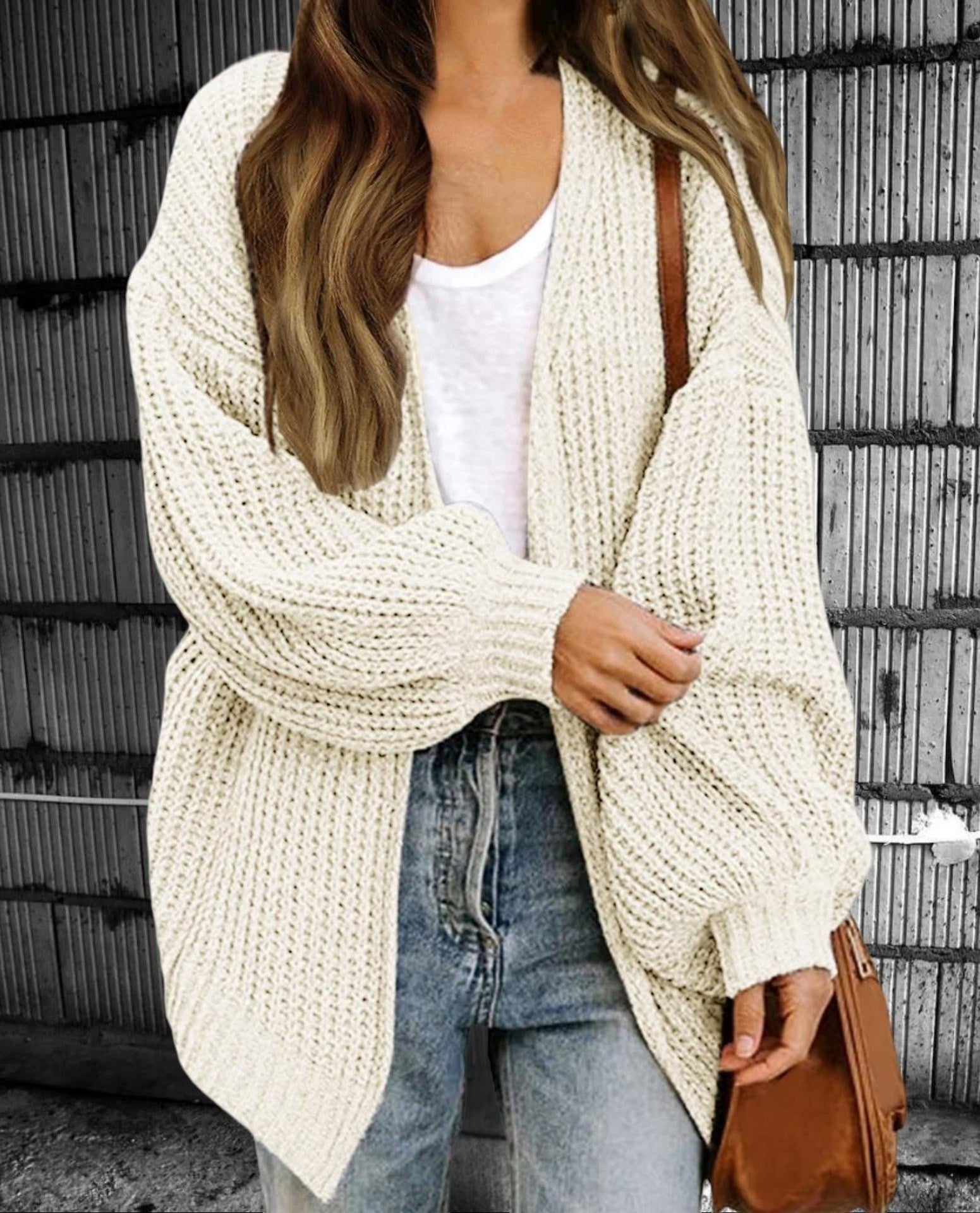 Damen Grobstrickjacke mit oversized Schnitt und lässigem Design Krohn-e