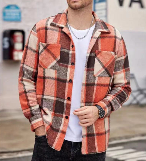 Herren lässige Karomuster Hemdjacke Krohn-e