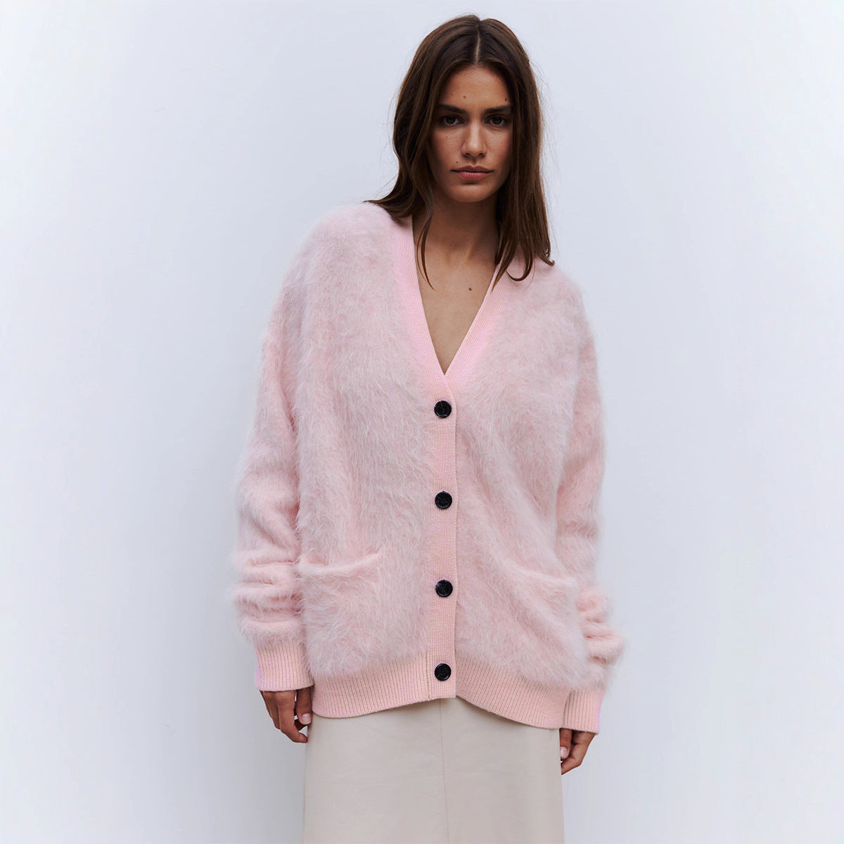 Damen Weicher Cardigan aus Mohair mit Knöpfen Krohn-e