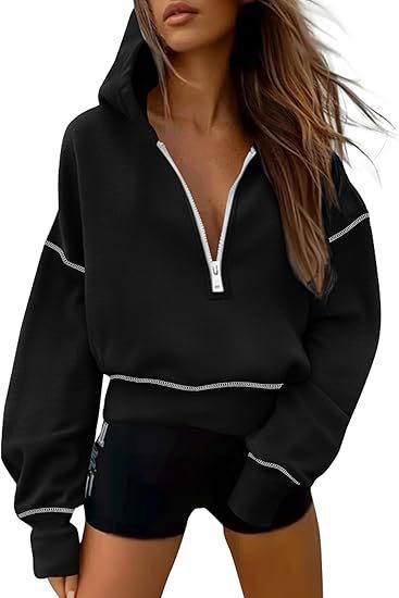Damen Modischer Kapuzenpullover mit durchgehendem Reißverschluss Krohn-e