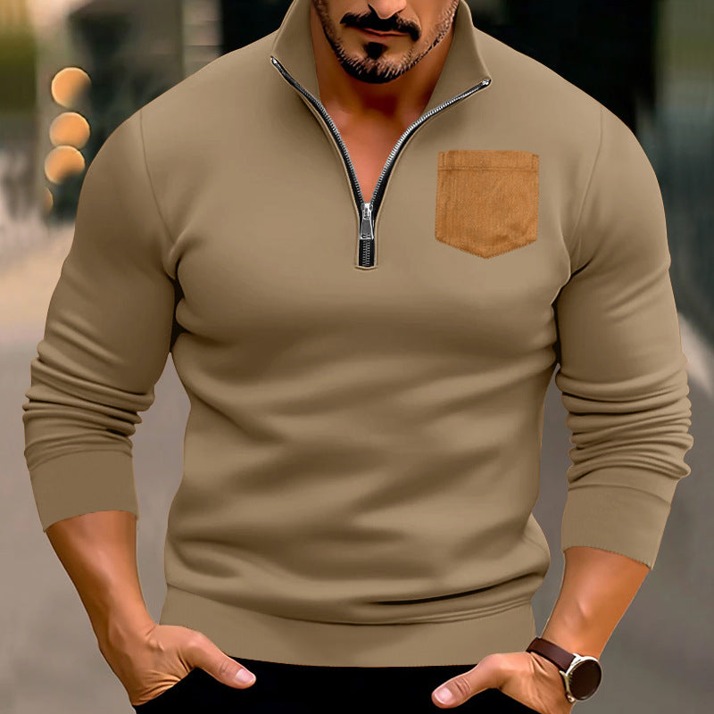 Herren sportlicher Pullover mit kontrastierenden Taschen Krohn-e
