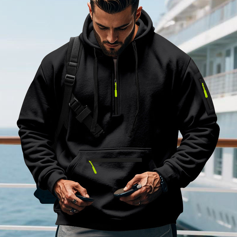 Herren sportlicher Hoodie mit praktischen Reißverschlusstaschen Krohn-e