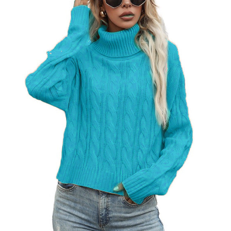 Damen Rollkragenpullover mit strukturiertem Zopfmuster und lässigem Schnitt Krohn-e