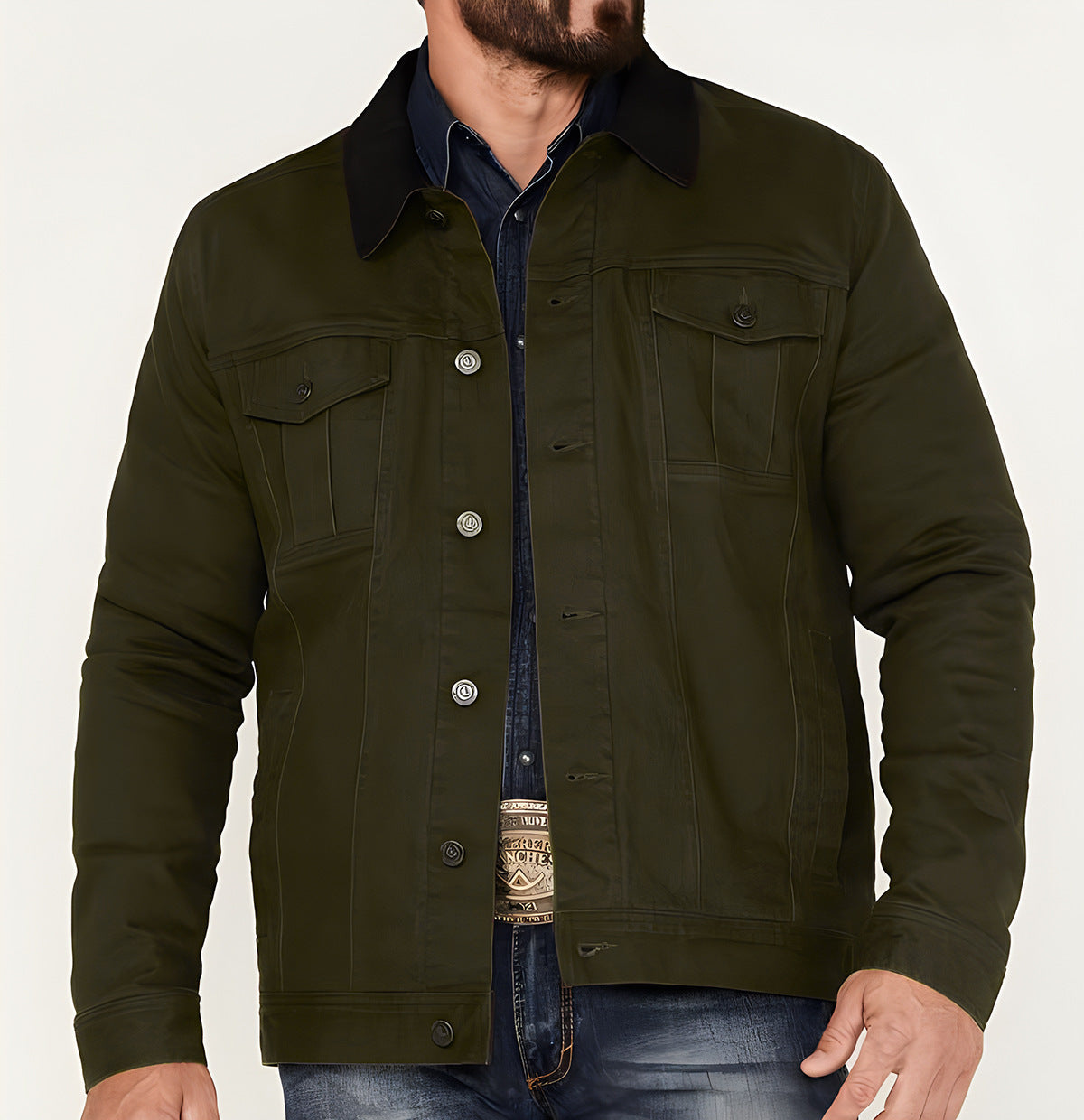 Herren Jeansjacke im klassischen Stil mit praktischen Taschen Krohn-e