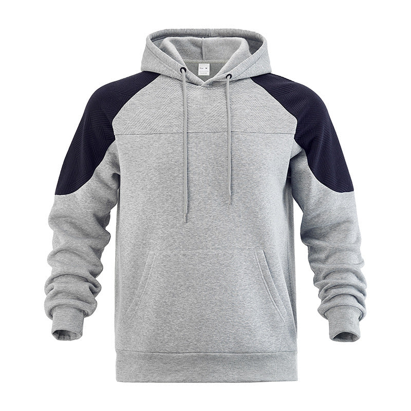 Herren sportlicher Kapuzenpullover mit strukturiertem Design und Kontrastärmeln Krohn-e