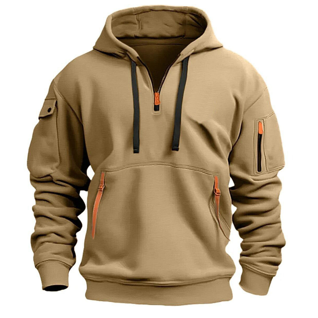 Herren funktionaler Kapuzenpullover mit modischen Reißverschlusstaschen Krohn-e