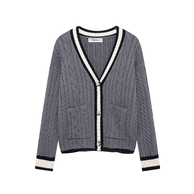 Damen Strickjacke mit Kabelmuster und Taschen Krohn-e