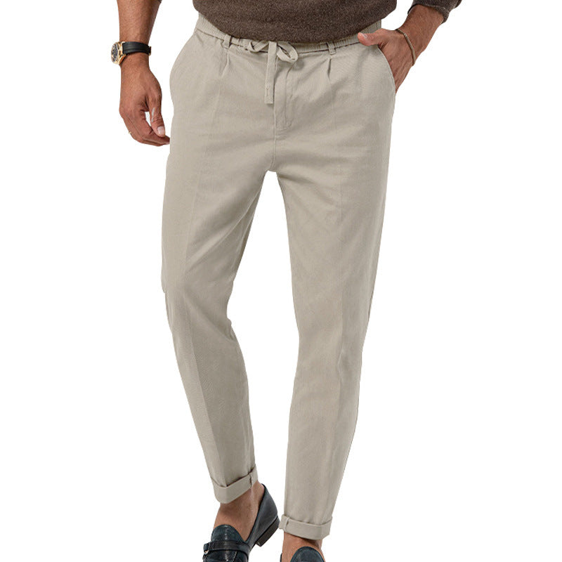 Herren Elegante Leinenhose mit elastischem Bund und praktischen Taschen Krohn-e
