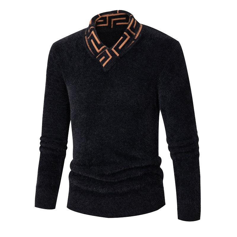Herren modischer Pullover mit schickem Stehkragen und strukturiertem Design Krohn-e