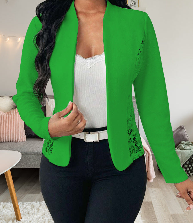 Damen elegante Blazerjacke mit Spitzenakzenten Krohn-e