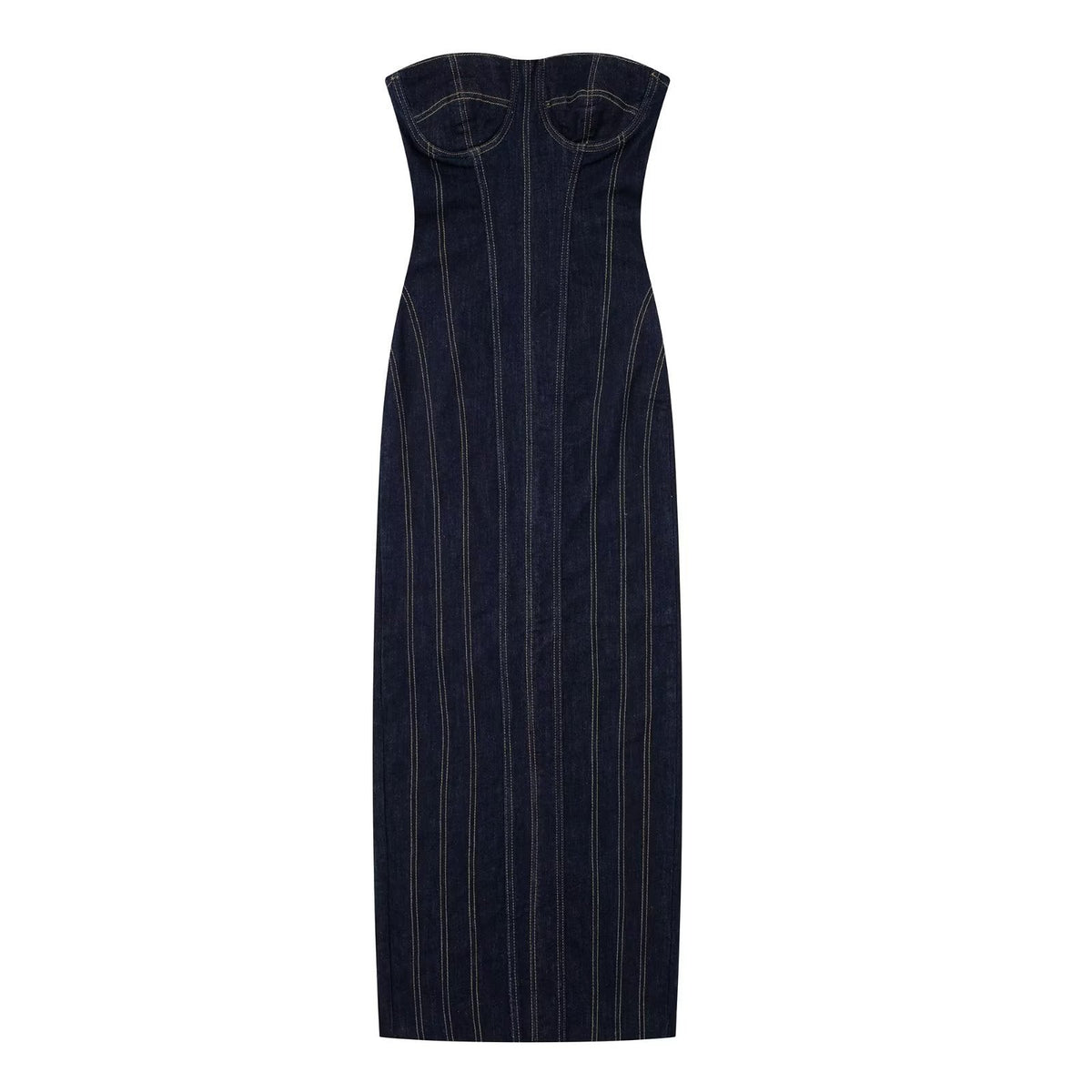 Leichtes Sommerkleid aus Denim mit Schlitz von Fudus