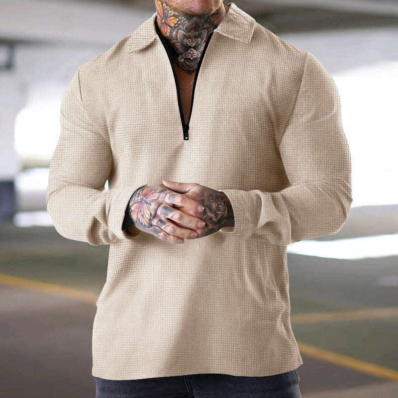 Herren Langarm Shirt mit modernem Reißverschluss Krohn-e