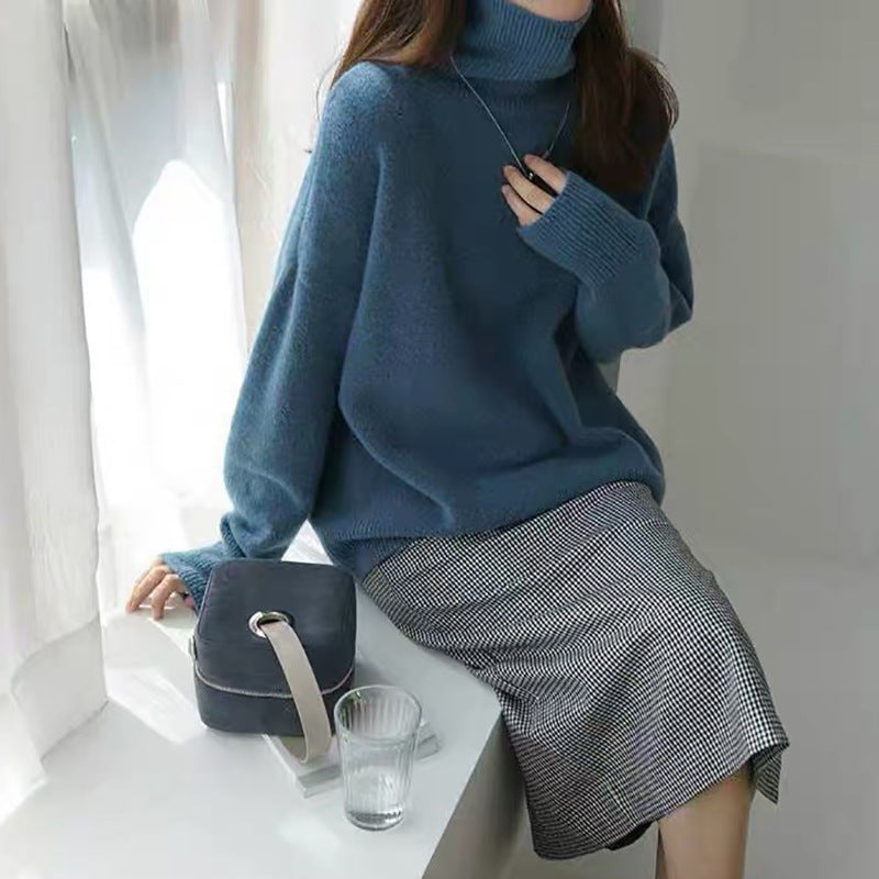 Damen bequemer Rollkragenpullover aus hochwertigem Wollmix Krohn-e