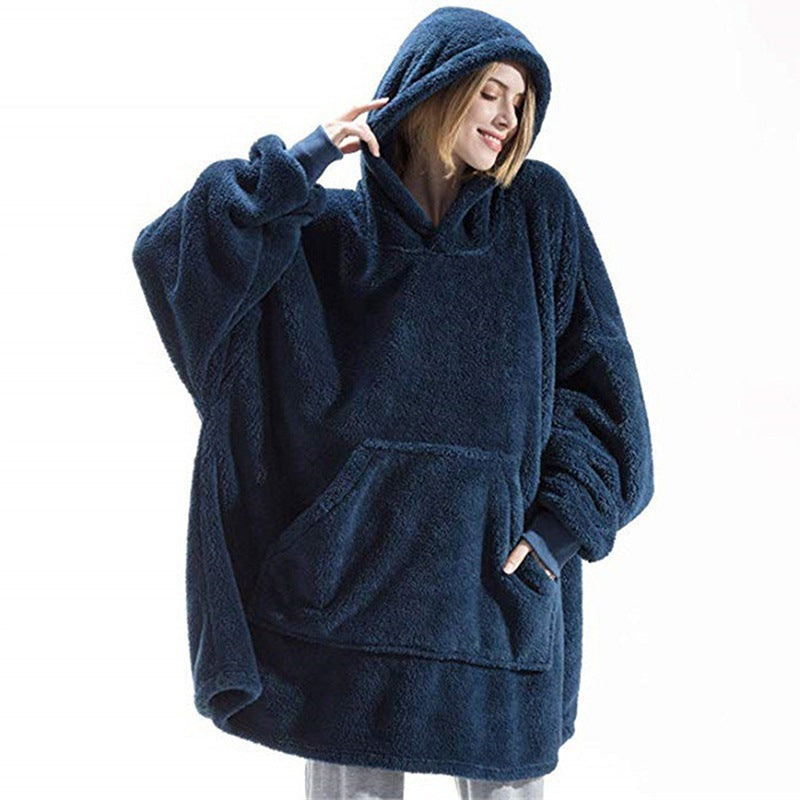 Damen Kuschelige Oversize-Hoodiejacke aus Fleece mit Kängurutasche Krohn-e