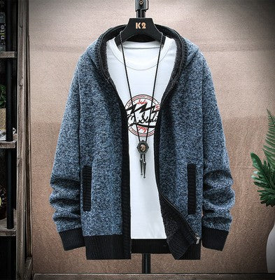 Herren Strickjacke mit asymmetrischem Reißverschluss und praktischen Taschen Krohn-e