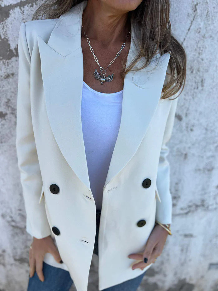 Damen Eleganter Double-Breasted Blazer mit zeitlosem Schnitt und leichten Schulterpolstern Krohn-e