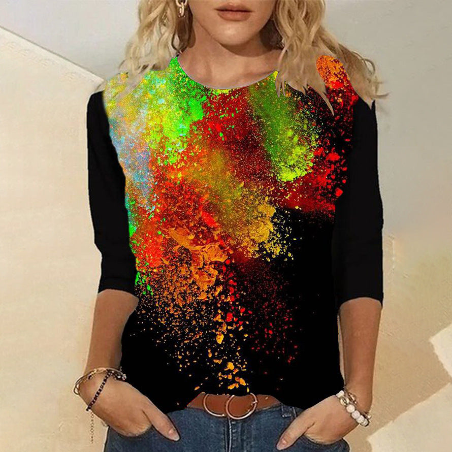 Fudus | Modischer Rundhals-Langarm-Shirt mit Grafikdruck