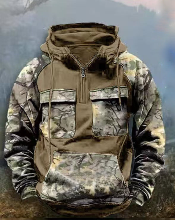 Herren Camouflage Funktionskapuzenpullover Krohn-e