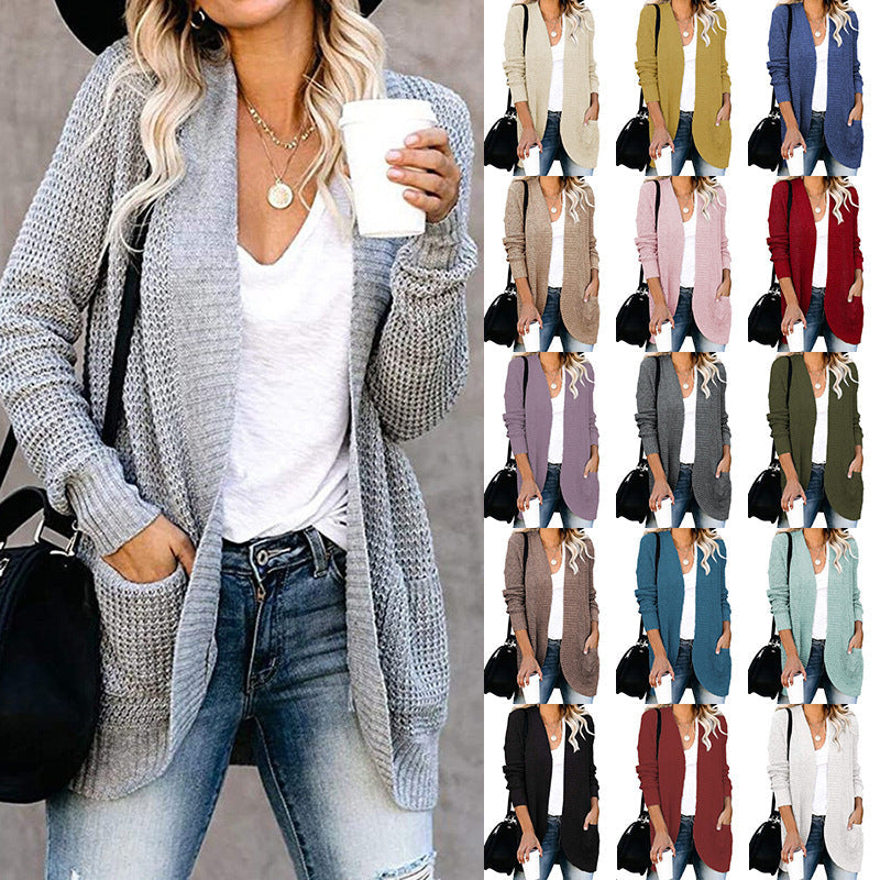 Damen Strickjacke mit luftiger Maschenstruktur und praktischen Taschen Krohn-e - Krohn-e