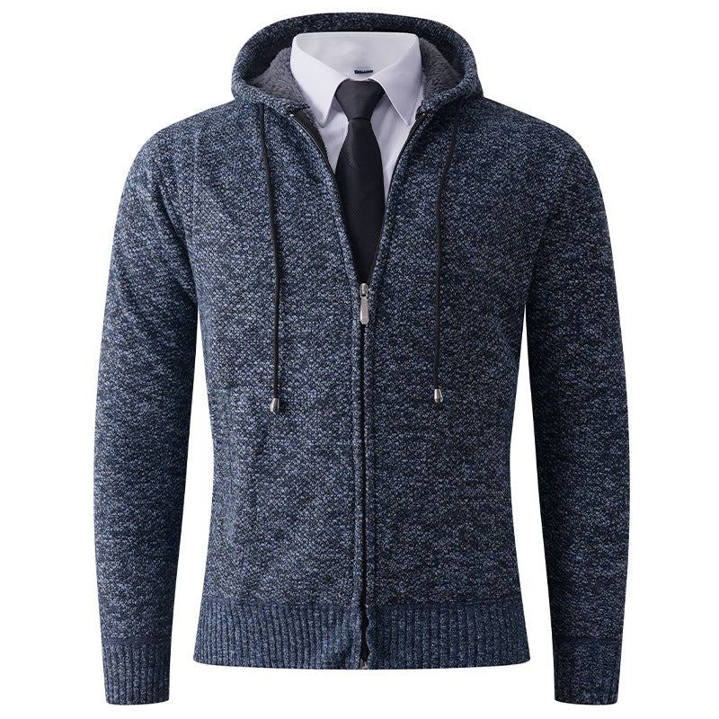 Herren Strickjacke mit Kapuze und strukturierter Verarbeitung Krohn-e