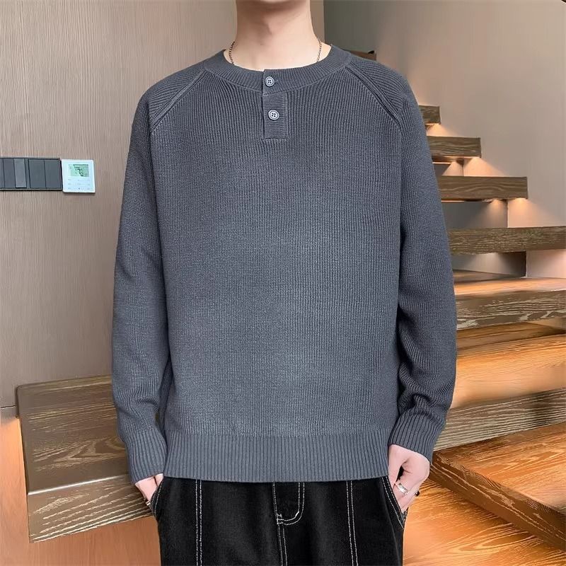 Herren Strickpullover mit umschaltbarem Kragen und hochwertiger Textur Krohn-e