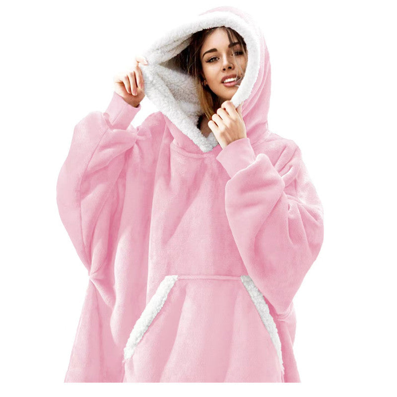 Damen Gemütlicher Hoodie-Poncho mit weichem Futter und praktischen Taschen Krohn-e