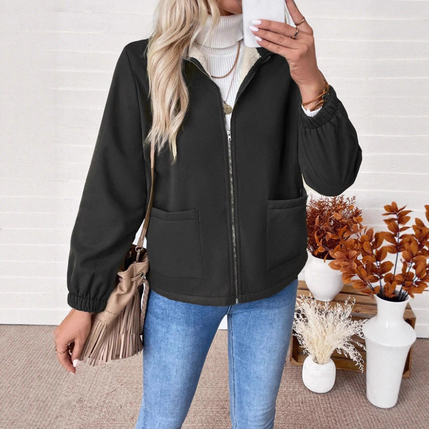 Damen Casual Steppjacke mit hohem Kragen von Krohn-e