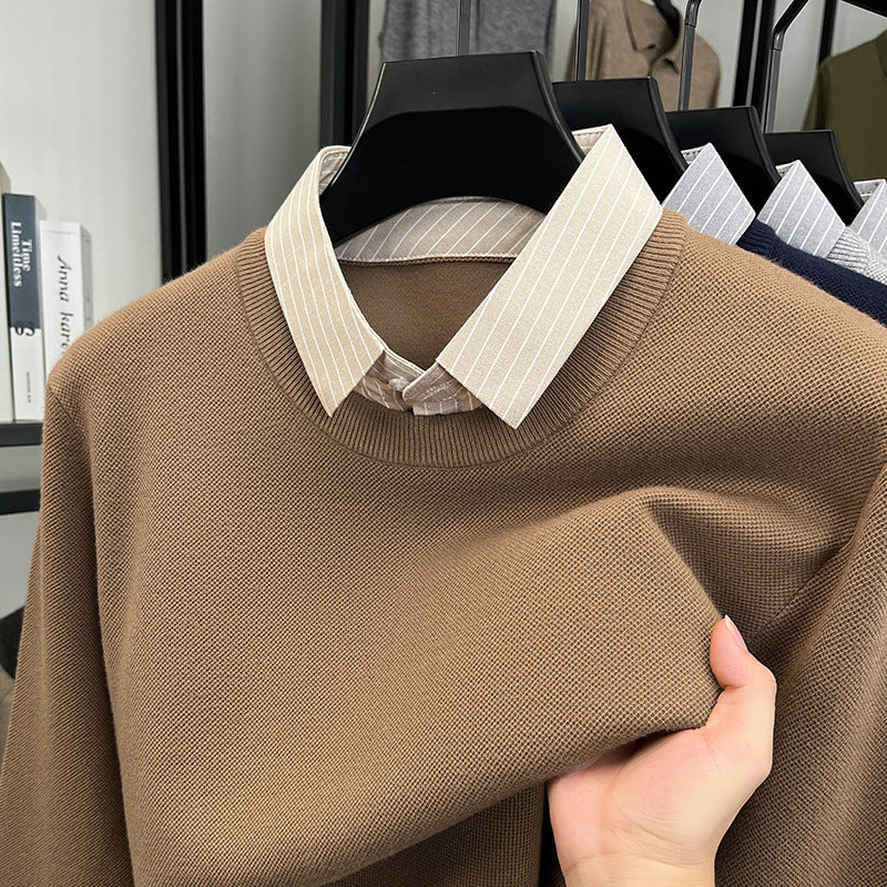 Damen Strickpullover mit integriertem Hemdkragen Krohn-e