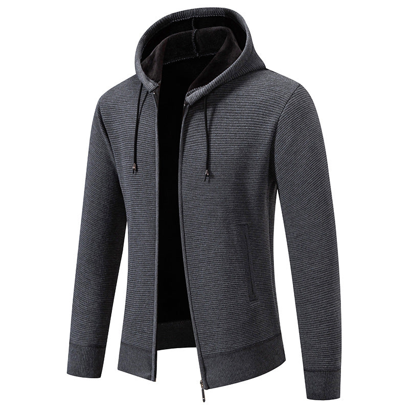 Herren moderne Kapuzenjacke mit strukturiertem Design und praktischen Taschen Krohn-e
