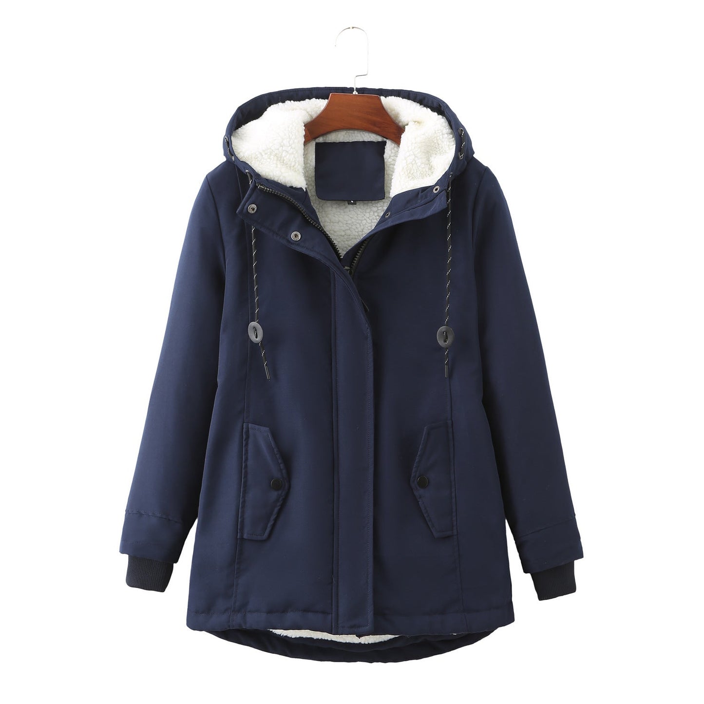 Damen warme Fleecegefütterte Parka-Jacke mit verstellbarem Taillenzug Krohn-e