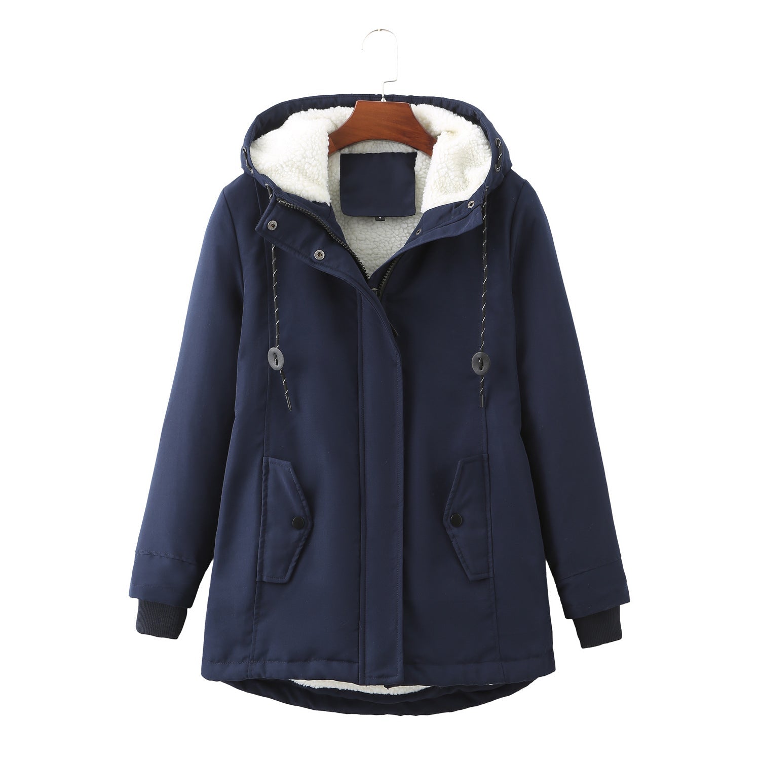 Damen warme Fleecegefütterte Parka-Jacke mit verstellbarem Taillenzug Krohn-e