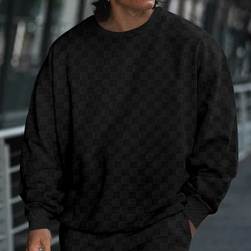 Herren Oversized Sweatshirt mit strukturiertem Muster Krohn-e