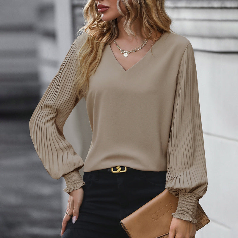 Damen Elegantes Blusenshirt mit Plisseé-Ärmeln Krohn-e