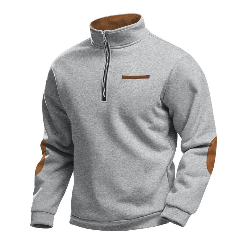 Herren Hochwertiges Sweatshirt mit Stehkragen und Reißverschluss Krohn-e